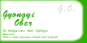 gyongyi ober business card